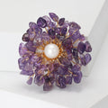 Natural Stone Chip Pearl Flower Brooch Four Colors view 5