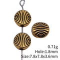 Antique Gold Metal Curved Line Flat Round Bead For Jewelry Making view 3