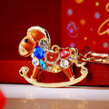Crystal Gem Rocking Horse Keychains in Plain and Corded Options view 10