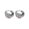 Silver Pave Teardrop Hoop Earrings With A Silver-Tone Finish view 5
