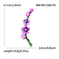 Enamel Plum Blossom Branch Brooch Purple Pink Blue view 6
