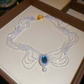 Layered Beaded Lace Collar Necklace in Three Colors view 8