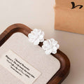 White and Pink Translucent Layered Flower Stud Earrings view 3