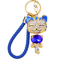 Jeweled Lucky Cat Plush Pom Pom and Wrist Strap Keychains view 5