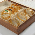 Gold Leaf Cutout Bangle Bracelets Mixed Hinge Styles view 2