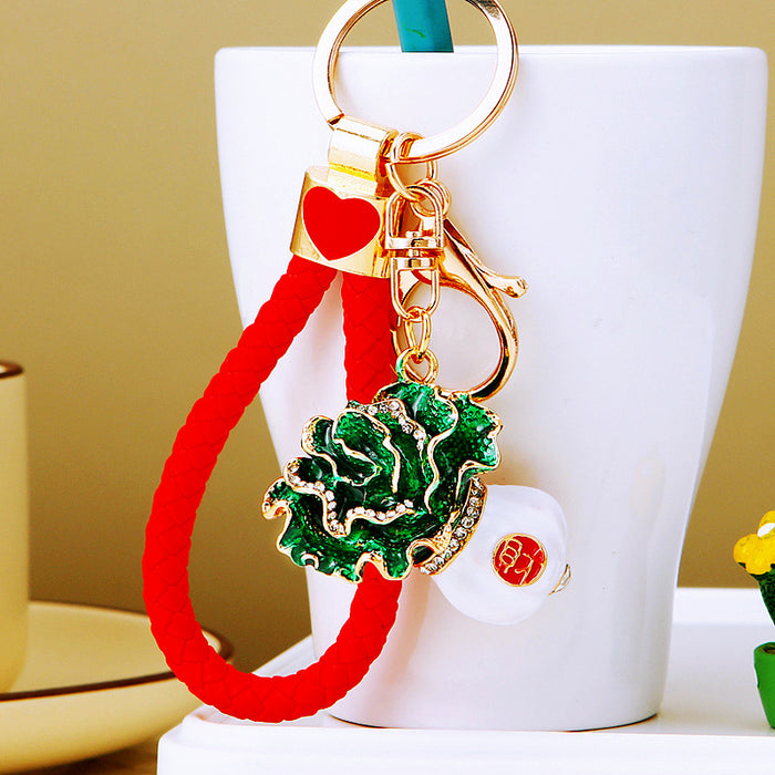 Braided Bok Choy and Auspicious Charm Keychains in Eleven Options