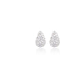 Silver Textured Teardrop Stud Earrings Hollow Hammered view 5