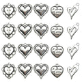 Antique Silver Heart Metal Beads with 10 Listed Options view 1