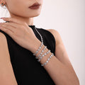 Starry Oval Halo Zircon Chain Bracelets Gold Steel view 3