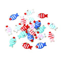Tiny Striped Candy Fish Charms in Seven Enamel Color Options view 5