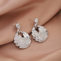 Ornate Leaf Wreath Gold and Silver Dangle Earrings view 3