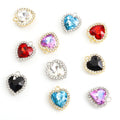 Faceted Heart Crystal Charms in Five Colors and Two Metal Tones view 5