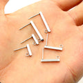 Stainless Steel Bar Earring Posts With Loop in Three Lengths view 3