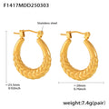 Sculpted Geometric Hoop Earrings in Gold and Silver Tone view 7
