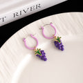 Color Hoop and Mini Fruit Novelty Earrings in Six Designs view 4