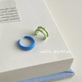 Matte Blue And Light Green Clip-On Ear Cuffs Two Styles view 3