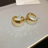 Gold Hammered Hoops