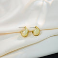 Gold Curved Teardrop Sculptural Small Stud Earrings view 3