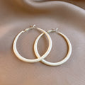 Color Coated Large Hoop Earrings in Six Colors for Women view 6