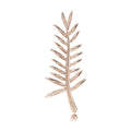 Polished Metal Leaf Frond Brooch Silver and Gold Tone view 1