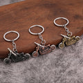 Metal Motorcycle Keychain With Split Ring in Four Color Finishes view 1