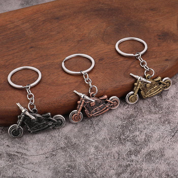 Moving Motorcycle Wheel Zinc Alloy Keychain Pendant Gift Accessory