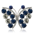 Blue Crystal Butterfly Brooch Decorative Lapel Pin view 1