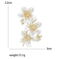 Crystal Branch Flower Brooch with Pearl Centers for Jackets, Coats, and Scarves view 5