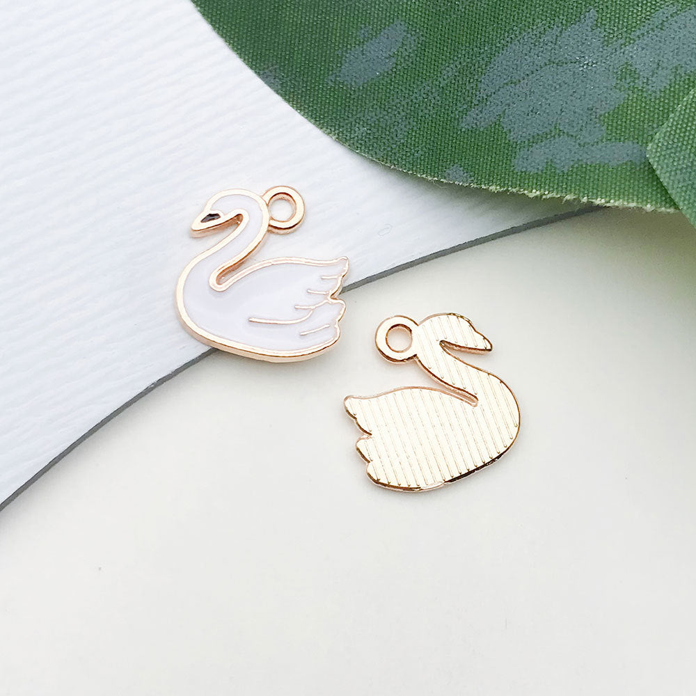 White Enamel Zinc Alloy Charm Pendant for DIY Bracelet Necklace and Keychain Jewelry