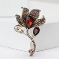 Crystal Calla Leaf Brooch Teardrop Center Purple Blue view 2