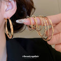 Geometric Twisted Hoop Earring Multi Pair Set 16 Pieces view 2