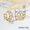 Gold Tone Openwork Crystal Hoop Earrings Polished Jewelry Accessory view 4
