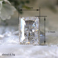 White Gold Tone Large Rectangular Clear Halo Ring Sizes 6-10 view 5