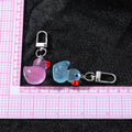 Silver Tone Translucent Duck Clip Keychains in Three Colors view 5