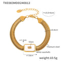 Gold Titanium Steel Herringbone Necklace Bracelet Square Glass view 10