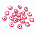 Heart-Shaped Enamel Evil Eye Charms in Eight Colors and Mix view 10