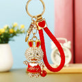 Jeweled Happy Lantern Rabbit Keychains with Braided Wrist Loops view 7