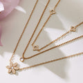 Crystal Flower Necklace and Bracelet Collection in Two Metal Tones view 3