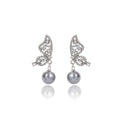 Six Mismatched Wing Butterfly Pearl Look Stud Earrings view 5