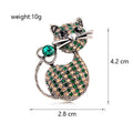 Gold Tone Silver Tone Cat Crystal Two Designs Metal Brooch Pin view 2