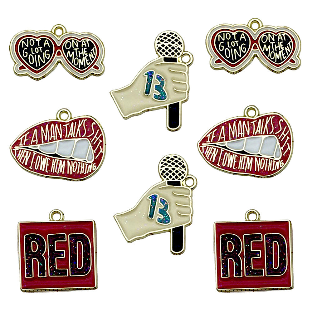 Enamel Zinc Alloy Enamel Charm Pendants Style 6607