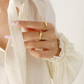 Gold Organic Wavy Smooth Band Rings Multi US Size Options view 3