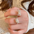 Silver Cute Horse Open Ring Blue Enamel Accent Band view 3