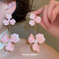Colorful Enamel Flower Drop Stud Earrings Fashion Jewelry view 3