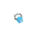 Clear Bead Stretch Flower Rings Purple Or Light Blue view 5