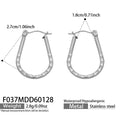 Textured U-Shaped Hoop Earrings Stainless Steel Metal view 6