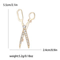Rhinestone Scissors Brooch in Gold or Silver Decorative Lapel Pin view 7