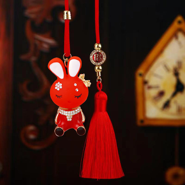 Jeweled Jelly Rabbit Car Hangers in Pink Red Yellow Green and Purple