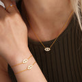 Zircon Evil Eye Necklace Bracelet Plus Satellite Bead Chains view 1
