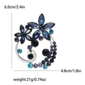 Crystal Flower Swirl Brooch in Burgundy Brown or Blue view 7